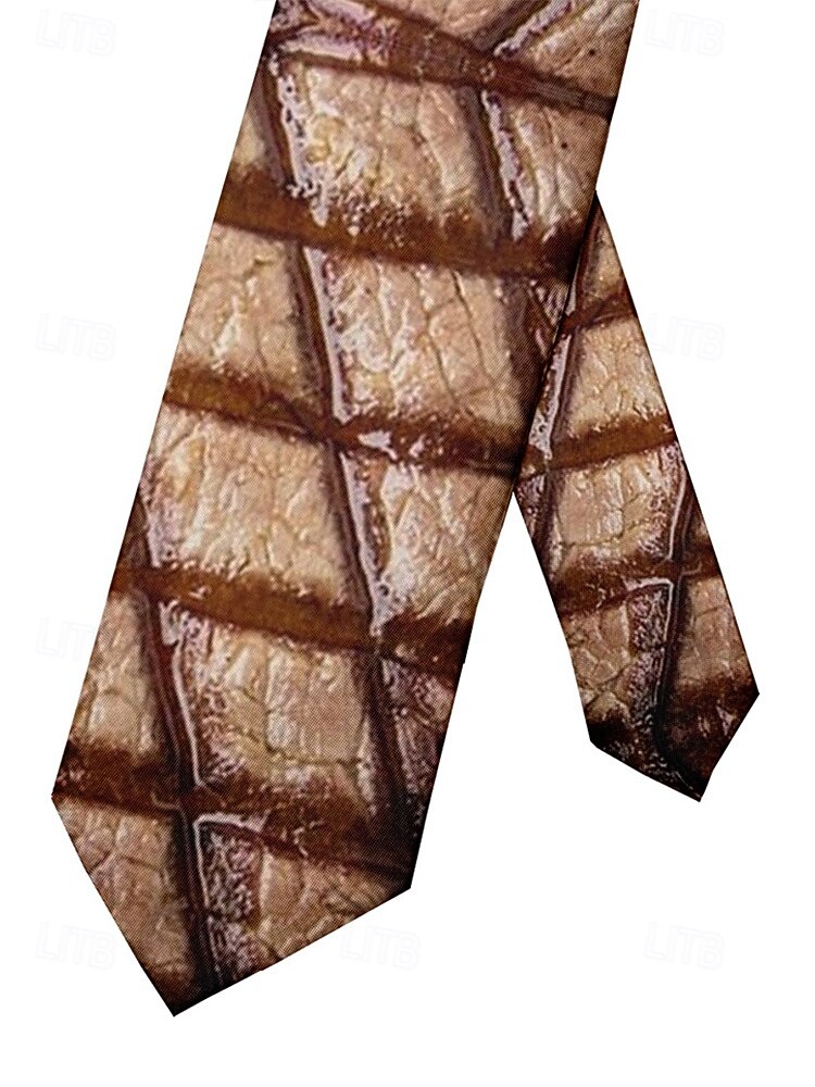 Herren-Halloween-Krawatte mit Fleisch-Print – lustiges und einzigartiges Steak- und Speck-Design, perfekt für Halloween-Partys und Kostümveranstaltungen 2025 - $11.99 –P9