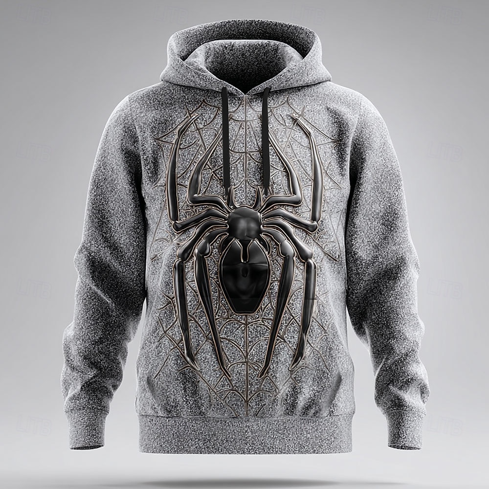 Miesten SPIDER 3D Huppari College Tyylikäs Juhla Pitkähihainen Tiukka pyöreä kaula-aukko Katuvaatteet Klubi Rubiini Purppura Apila Harmaa Kurenauha Syksy Talvi Suunnittelija S M L XL XXL XXXL 2026 - $28.99 –P2
