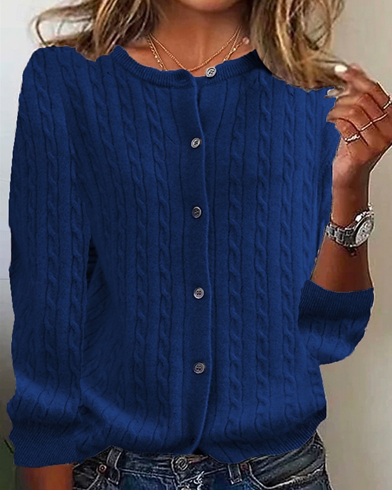 Femmes Pull Cardigan Mode Streetwear Quotidien Couleur Unie Côtelé Ouvert devant Tricoté manche longue Hauts Réguliers Tricoter Fête Sortir Week-end Noir Vin Automne Hiver de 2025 ? $25.99 –P3
