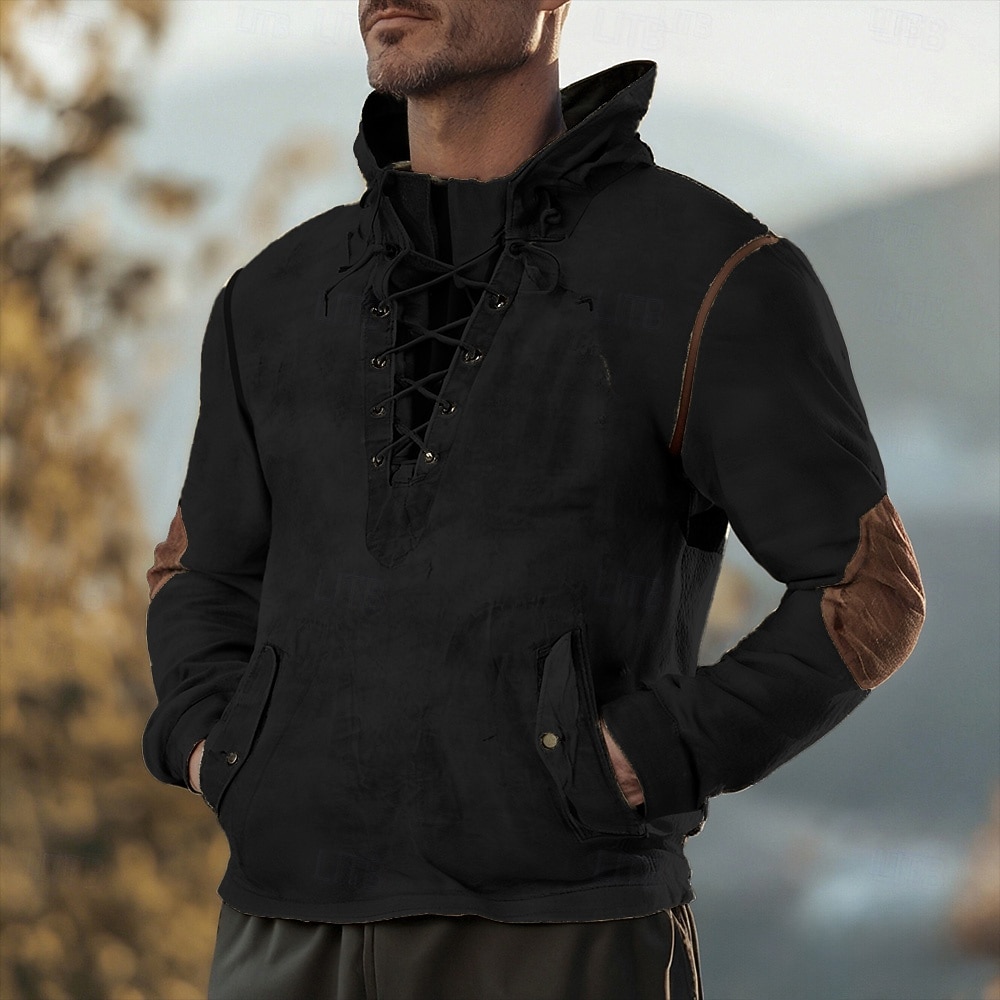 Homme Sweat à capuche Noir Vert Véronèse bleu marine Kaki À capuche Bloc de Couleur À lacets Avec Poches Quotidien Sport & Loisir Fête Polyester Streetwear Basique Occasionnel Printemps Automne de 2026 ? $33.99 –P3