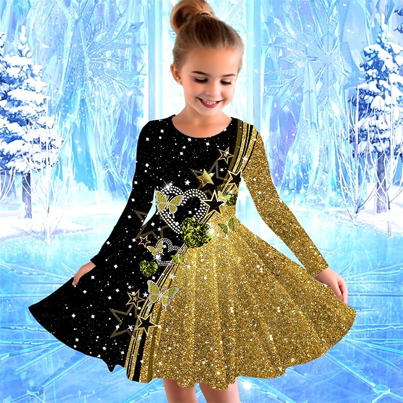 Mädchen' 3D Schmetterling Kleid Langarm Sommer Frühling Urlaub Täglich Ferien Prinzessin Schön Süß Kinder 4-12 Jahre Freizeitkleid A Linie Kleid Knielang Normale Passform 2025 - $16.99 –P2