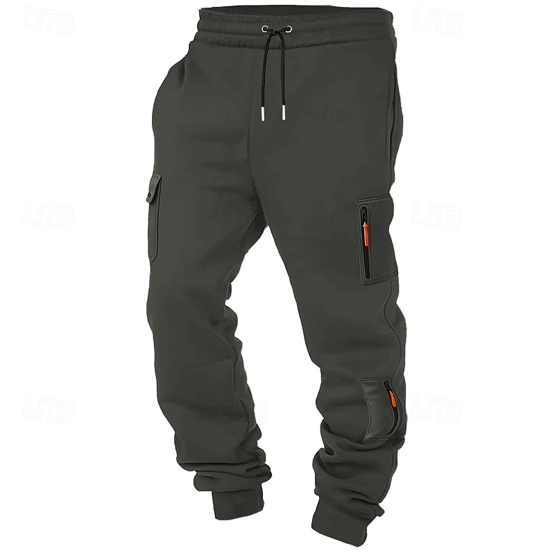 Herre Joggebukser Jogger Bukser Cargo joggebukse Snorer Lomme Elastisk midje عادي Komfort Sport & Utendørs Daglig Mote Fritid Svart Hvit Mikroelastisk 2026 - $21.99 –P11