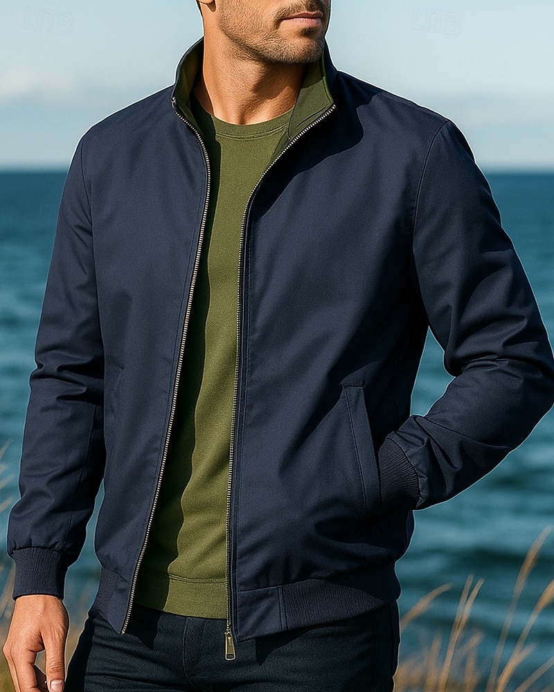 Men's Casual Jackets Hiking Jacket Outdoor Waterproof Windproof Hiking Outfits Hiking Clothes Autumn / Fall Top Camping / Hiking / Caving Running Solid Color Black Army Green Khaki 2026 - $36.99 –P2