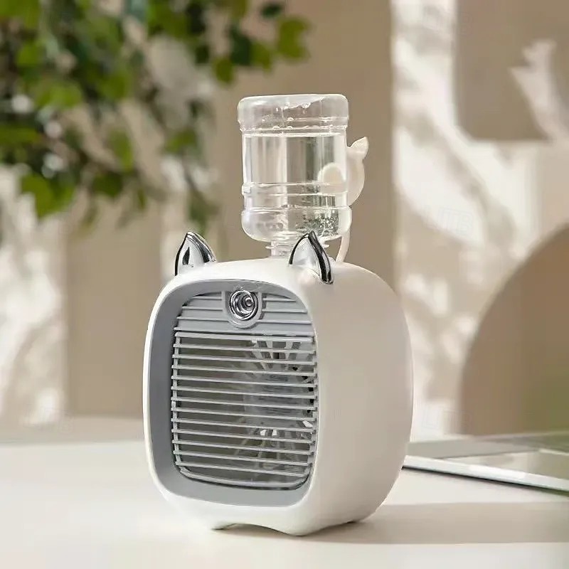 Ventilatore portatile per bambini, mini ventilatore ricaricabile con design a forma di volpe, umidificatore con nebulizzatore, apparecchio da scrivania estivo, raffrescatore d'aria portatile personale per uso domestico e in ufficio del 2025 a $19.99 –P6