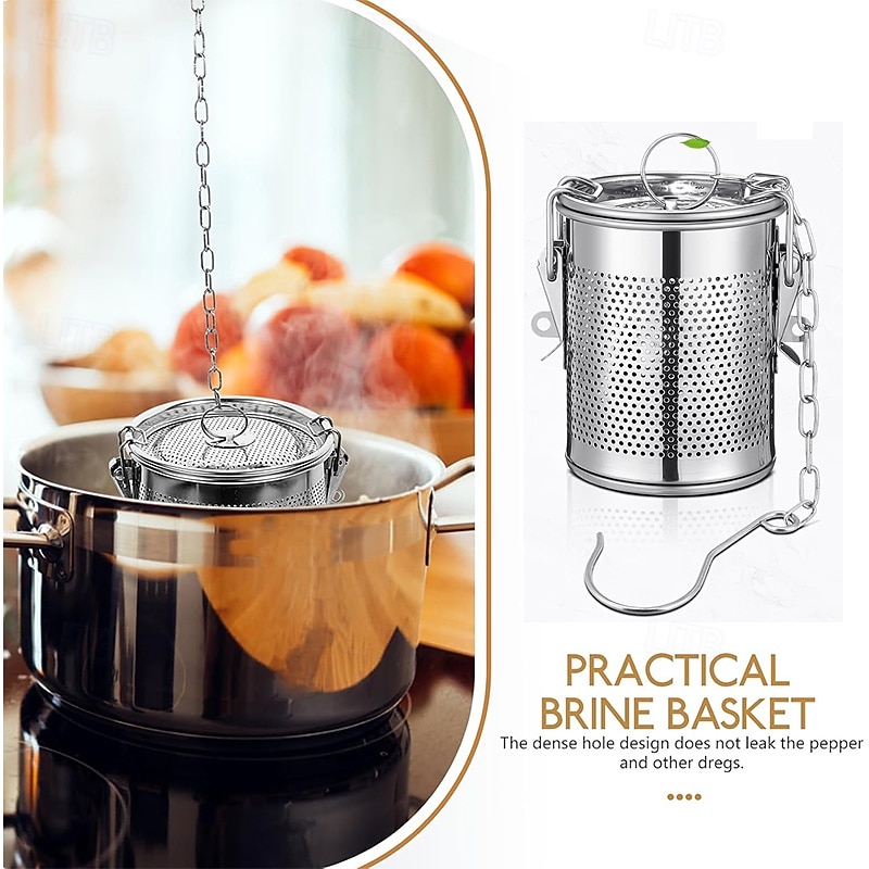 Large Tea Infuser for Loose Leaf Stainless Steel Tea Strainers and Spice Ball Extra Fine Mesh Strainer with Chain Hook and Lid 2025 - $27.51 –P3