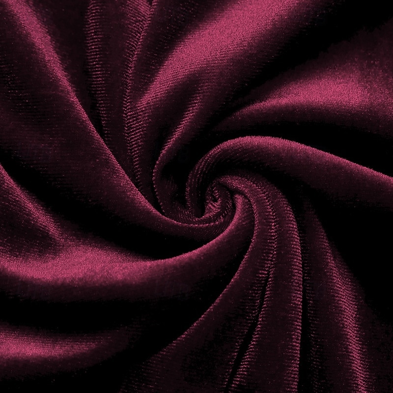 Femmes Jupe Élégant ancien Mode Sexy Midi Taille Moyenne Jupes Uni Froncé Fendu Micro-Élastique École Noël Rouge bordeaux Printemps Polyester Velours de 2025 ? $26.99 –P8