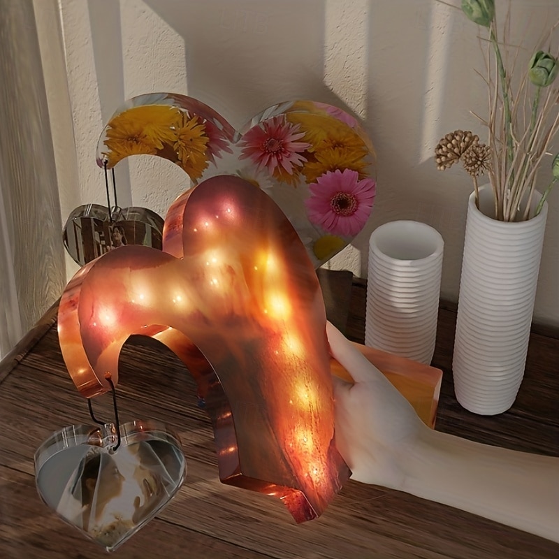 Velká sada silikonových forem na odlévání srdíček z pryskyřice, 1 sada, silikonová forma ve tvaru srdce pro domácí dekoraci, svatební ozdoba, promoční suvenýr. 2025 - $23.99 –P6