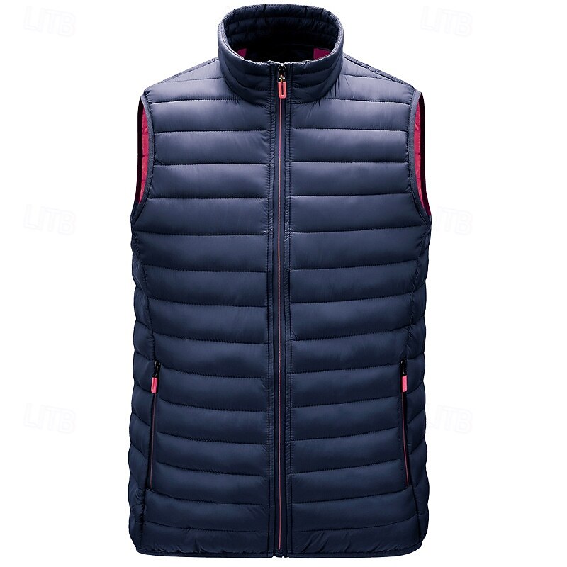 Herren Steppweste Weste Gilet Urlaub Täglich Date Mode Lässig Winter Tasche Polyester Warm Bequem Einfarbig Reisverschluss Stehkragen Normale Passform Schwarz Wein Armeegrün Dunkelblau Weste 2026 - $43.99 –P13