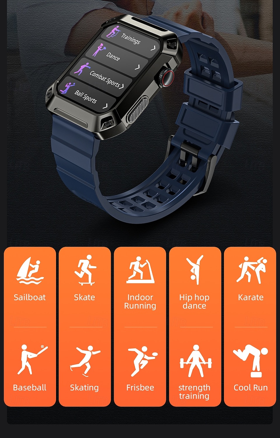 2025年 LOKMAT OCEAN 2 PRO スマートウォッチ 1.85 インチ スマート·ウォッチ ブルートゥース 歩数計 着信通知 アクティビティトラッカー と互換性があります Android iOS 女性 男性 長時間スタンバイ ハンドフリーコール 防水 IP68 51mmウォッチケース  コレクション – $35.99 –P10