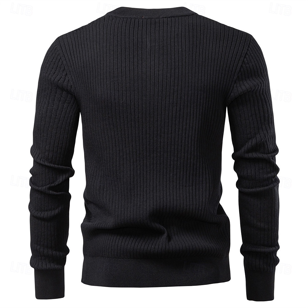 Homme Pull Tricoter Tunique Boutons Couleur Unie Henley ancien Quotidien École Maison Vêtement Tenue Printemps Automne Noir Rouge Bordeaux S M L de 2025 ? $32.99 –P21