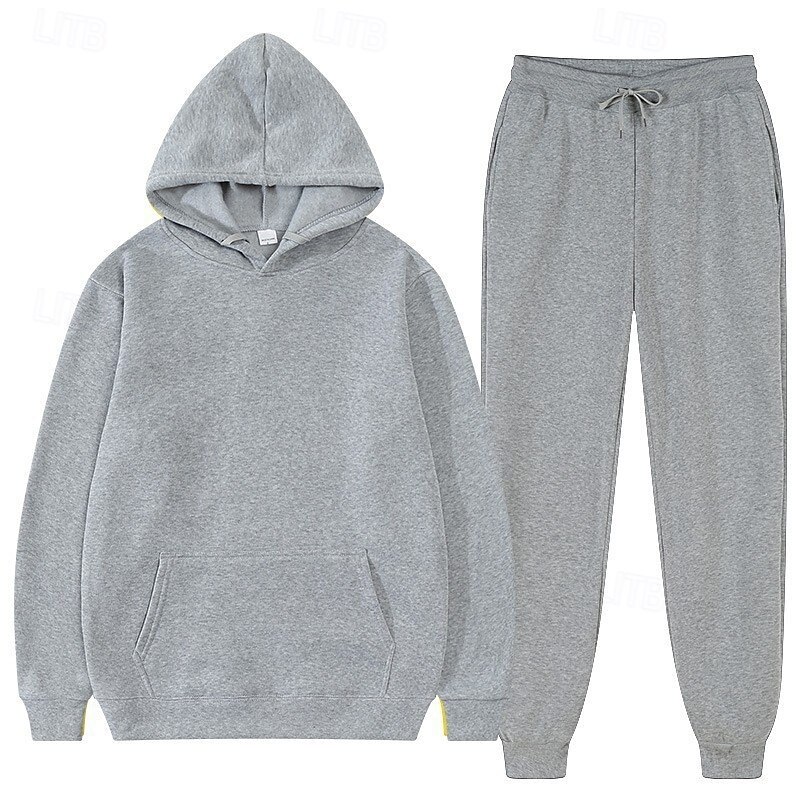 Per uomo Felpa con cappuccio Tuta da Ginnastica Tuta da Allenamento Felpa con cappuccio in pile Nero Rosa Rosso Blu Viola Con Cappuccio Semplice Tasca 2 Pezzi Sport & Outdoor Quotidiano Ferie del 2025 a $23.99 –P5