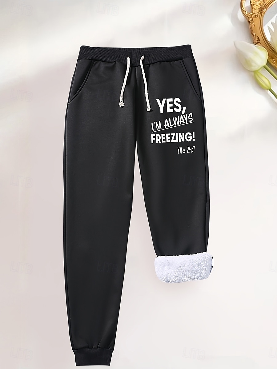 Per donna Pantaloni da tuta Pantaloni in Pile Pantaloni in piuma Vintage Casual Lunghezza intera Vita Alta Grafico Lettera Coulisse Micro-elastico Quotidiano Casa All'aperto Nero Rosa Rosso Blu del 2026 a $24.99 –P2