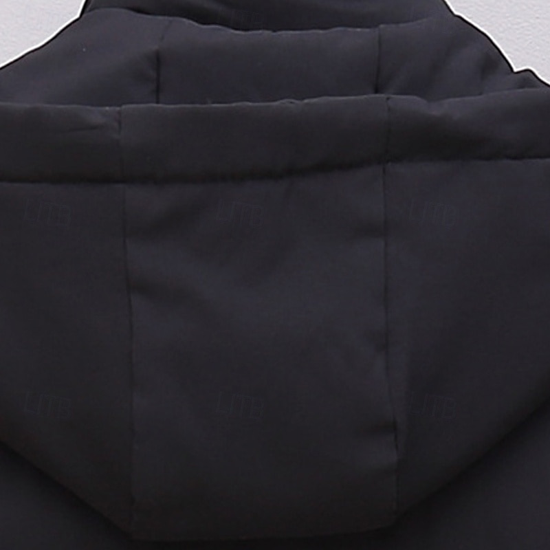 Herr Pufferväst Väst Gilet Semester Dagligen Datum Mode Ledigt Höst vinter Ficka Polyester Håller värmen Bekväm Ensfärgat Dragkedja Huva Normal Svart Grå Väst 2025 - $29.99 –P8