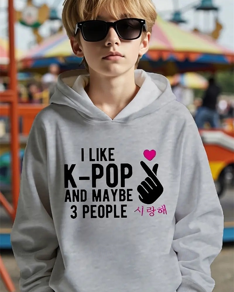 K-pop-huvtröja med grafisk design för pojkar - långärmad, avslappnad tröja med livfullt animetryck för höst/vinter, perfekt för vardagskläder eller speciella tillfällen. 2025 - $18.99 –P3