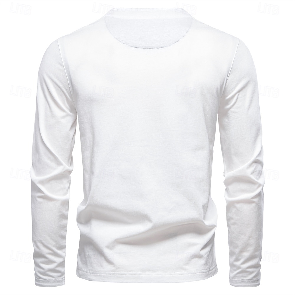 Homme Chemise en coton manche longue Couleur Pleine Frais Quotidien Occasionnel Boutons Henley École Entraînement Extérieur Toutes saisons Gris foncé Blanche Bleu T-shirt Henley de 2025 ? $32.99 –P10