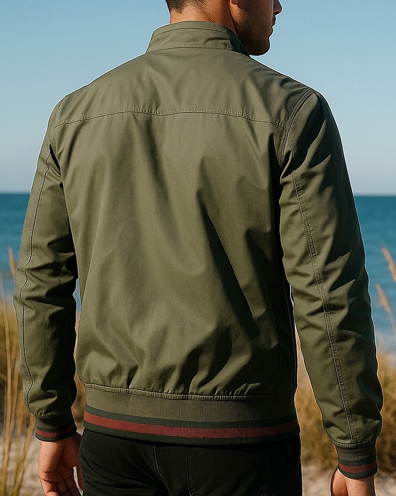 Men's Casual Jackets Hiking Jacket Outdoor Waterproof Windproof Hiking Outfits Hiking Clothes Autumn / Fall Top Camping / Hiking / Caving Running Solid Color Black Army Green Khaki 2026 - $36.99 –P3