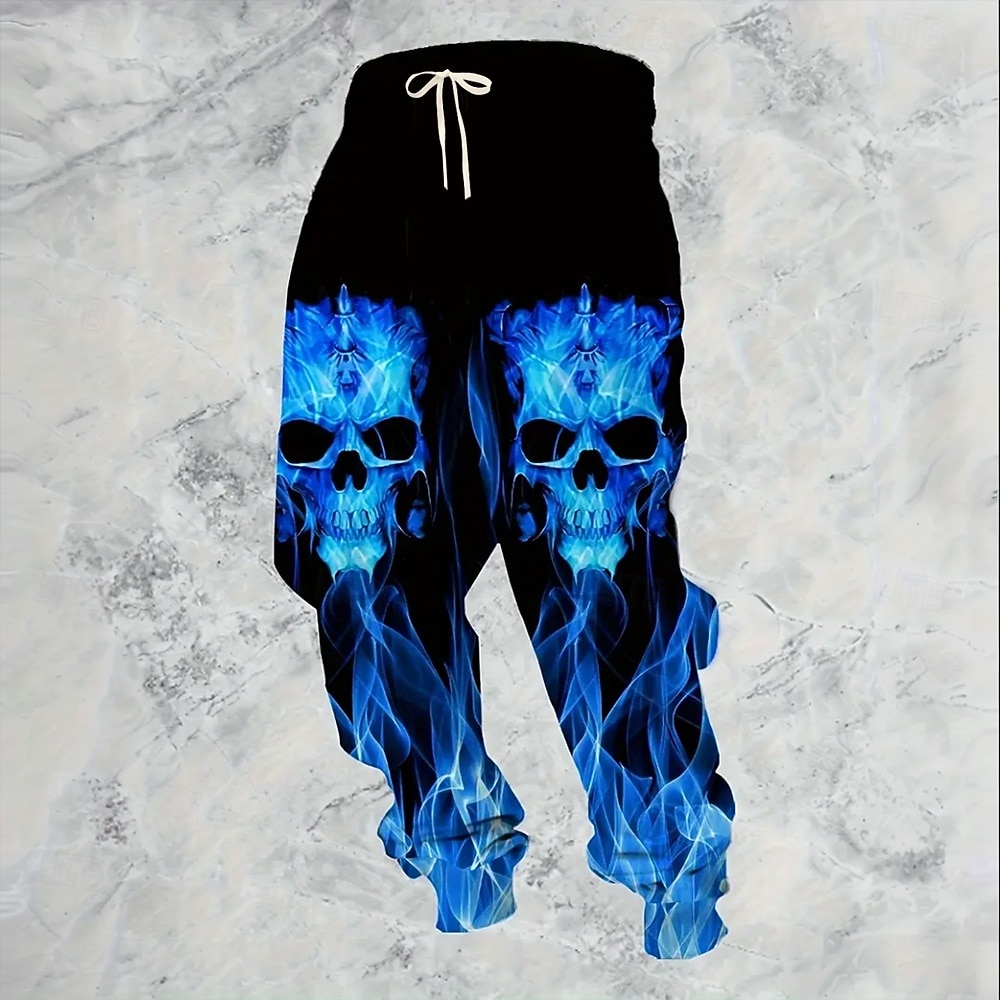 Pantaloni Sportivi Costumi Teschi da Uomo Joggers Pantaloni Vita Media elastica Casual Jogging Abbigliamento da Strada Allenamento Pantaloni Sportivi con Tasche Primavera Autunno 3D Stampati Neri del 2026 a $24.99 –P1