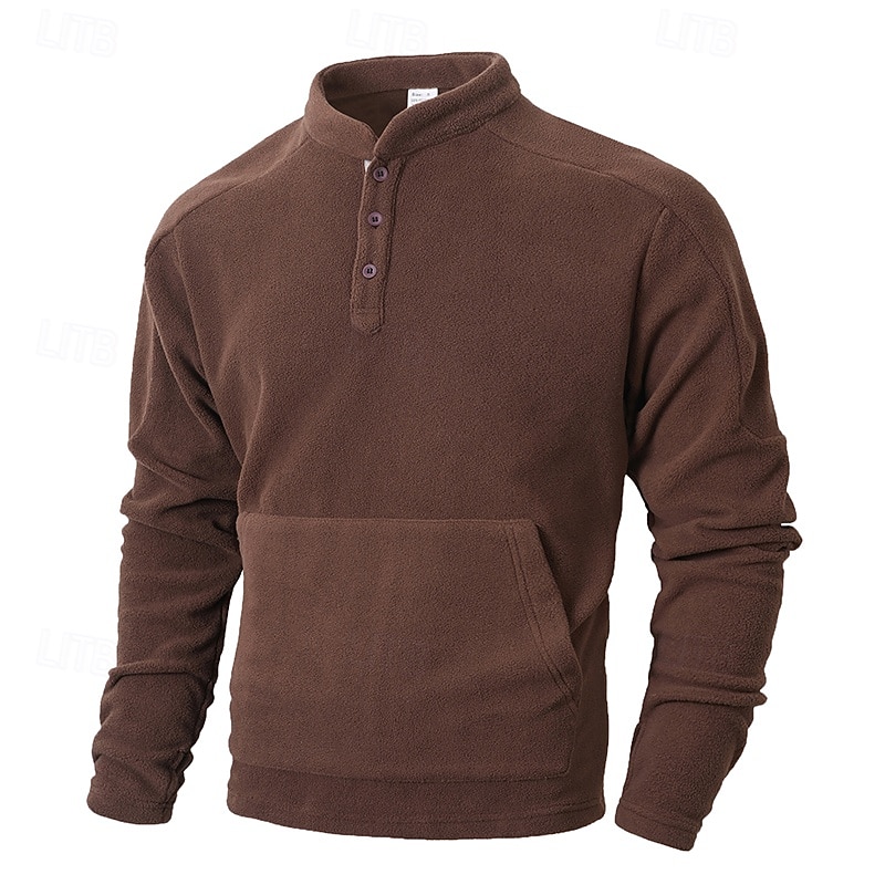 Per uomo Maglia Felpa in pile Felpa con cappuccio abbottonata Nero Verde scuro Cachi Caffè Grigio Colletto Mao Semplice Patchwork Sport & Outdoor Casuale Quotidiano Streetwear Cool Abbigliamento del 2025 a $27.99 –P5
