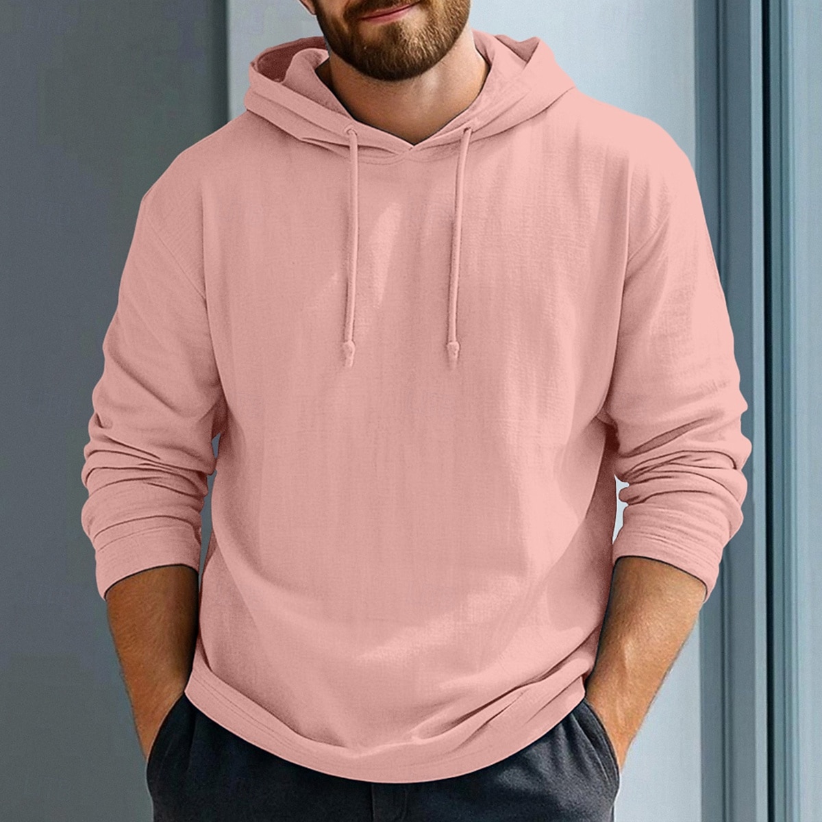 Homme Sweat à capuche T-shirt en lin manche longue À capuche Été Printemps Couleur Unie Uni ancien Bohème Occasionnel Bord écru Vacances Rue Occasionnel Blanche Rose Claire Rouge Bordeaux T-shirt de 2025 ? $23.99 –P5