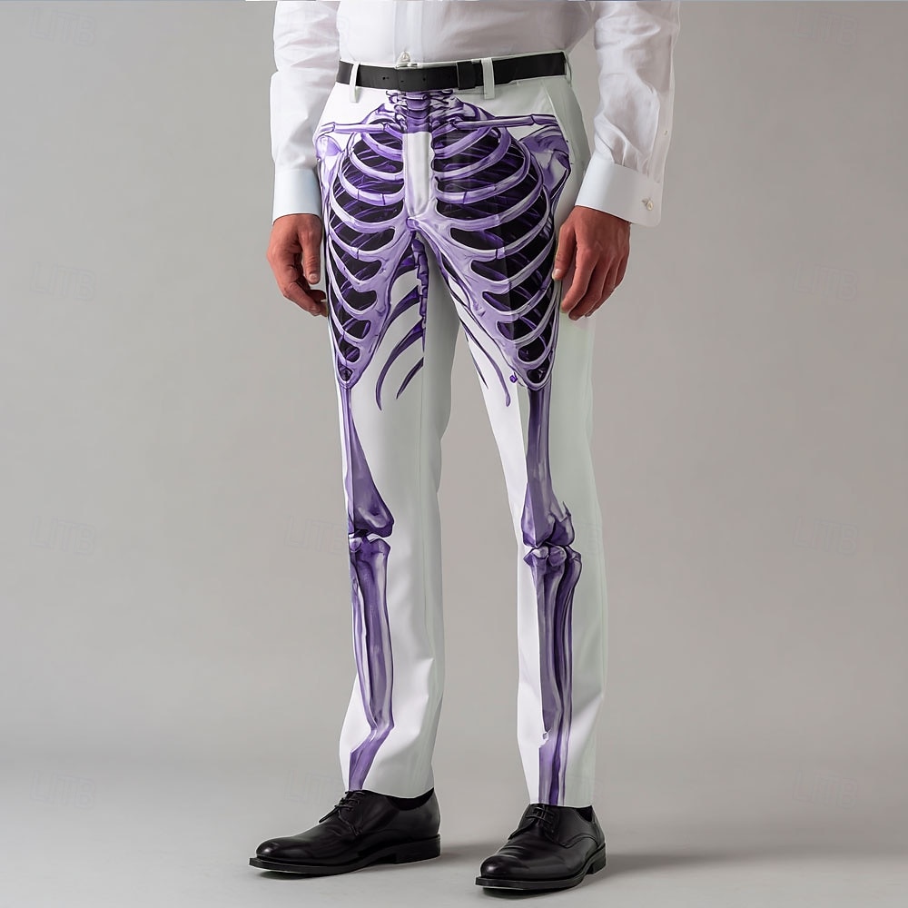 Halloween Per uomo Scheletro Costumi Halloween Pantaloni Eleganti Pantaloni Pantaloni da Abito Misura del girovita medio Gotico punk oscuro All'aperto Vacanza Casuale Pantaloni slim fit con tasche del 2025 a $30.99 –P3