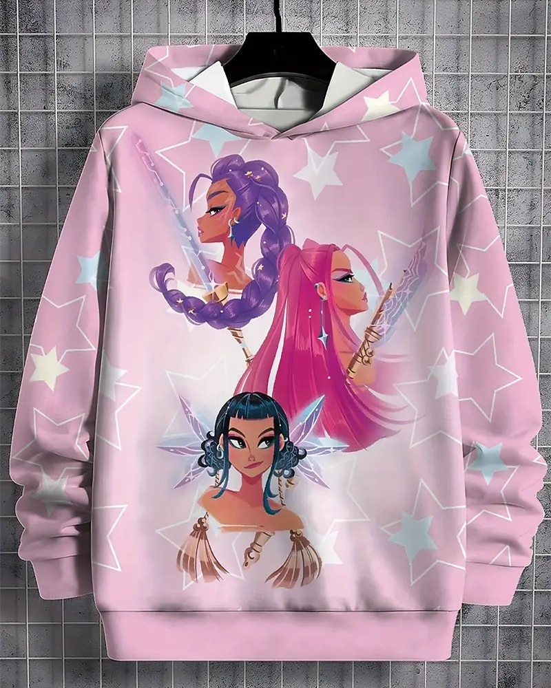 Dívčí mikina s kapucí a kresleným potiskem pro lovce démonů K-pop - pulovr s anime postavičkami a výraznýma očima, měkké, ležérní, zimní, teplé, pohodlné, podzimní &zimní oblečení do školy &schůzky na 2025 - $18.99 –P1