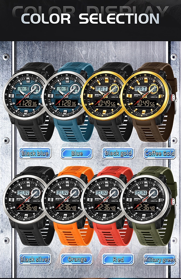 SANDA Fashion Brand Sport Electronics Watches Gift for men Outdoors Analog Digital Man Watch Luminous Waterproof Backlight Wristwatch 2026 - $35.99 –P13