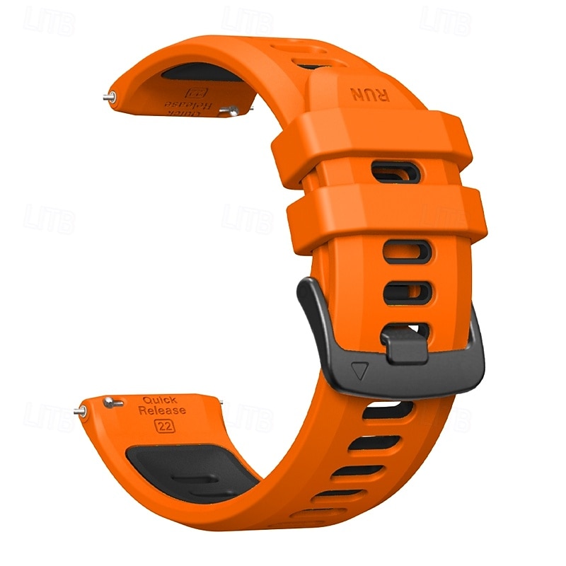 Klokkerem til Garmin Forerunner 570 47 mm/265 (musikk)/255 (musikk)/Venu 3/Vivoactive 4 Marq Descent Quatix 22 mm silikonrem i rustfritt stål, tofarget 2025 - $15.99 –P7
