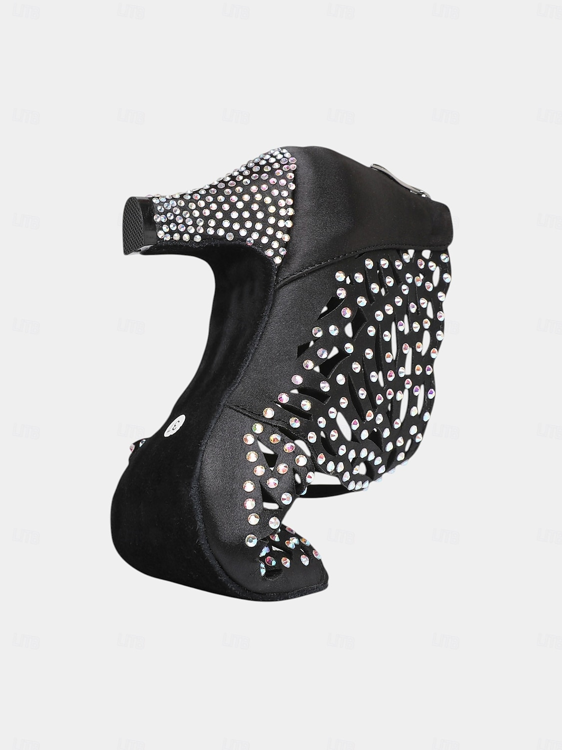 scarpe da ballo da donna con punta aperta, strass e tacco basso color carne - calzature professionali per feste da ballo Gatsby del 2026 a $69.99 –P9