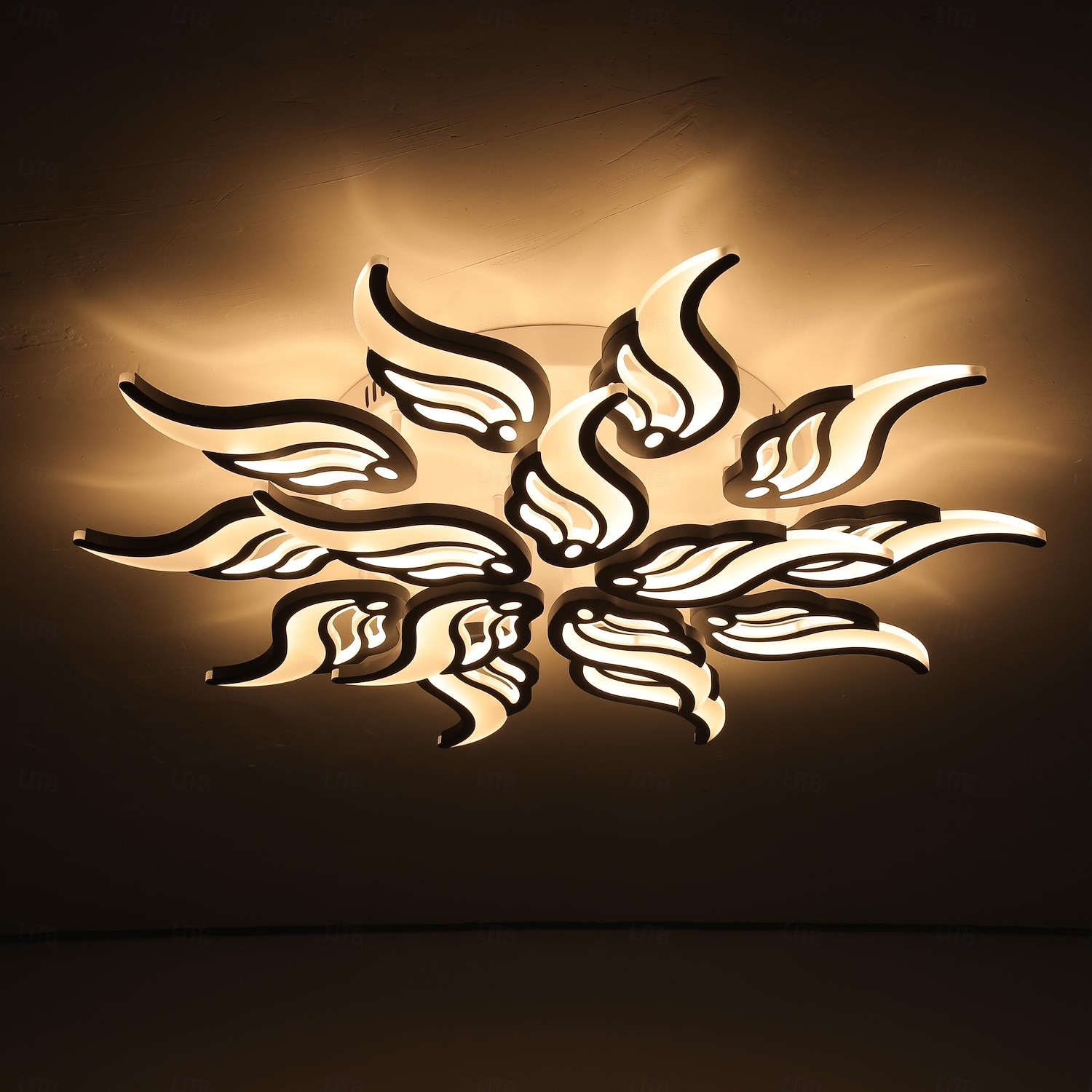 3-luz 5-luz 60/67/79/78/88/98 cm Regulável Design de Cluster Luzes de Tecto Metal Acrílico Multi Camadas Estilo Artístico Estilo Moderno Acabamentos Pintados Preto LED Moderno 110-120V 220-240V de 2025 por $103.99 –P15