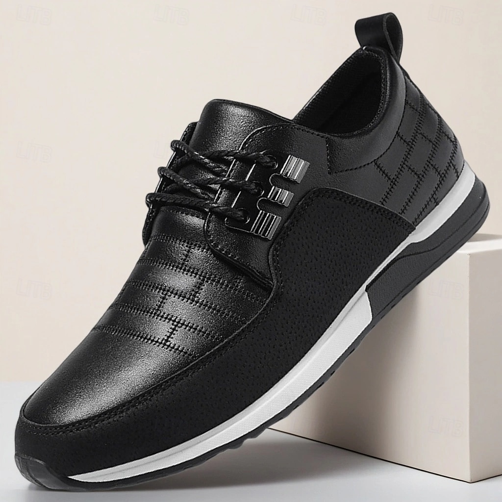 Ανδρικά μπλε σκούρο ελαστικά αθλητικά παπούτσια με κορδόνια – αναπνεύσιμα αθλητικά παπούτσια για επαγγελματικές casual εμφανίσεις, μετακινήσεις και περπάτημα στην πόλη 2026 - $32.99 –P2