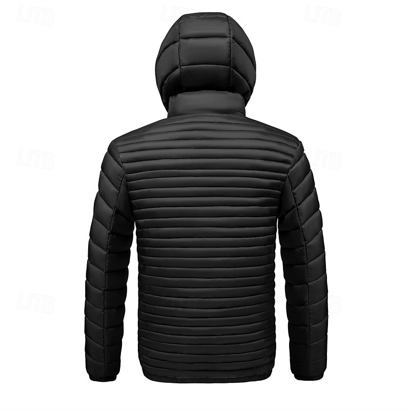 Per uomo Cappotto Invernale Giacca imbottita Giacca Imbottita Tasca Poliestere Vacanza Abbigliamento quotidiano Data Regolare Moda Casual Confortevole Calore Termico Inverno Blocco di colori Grigio del 2025 a $54.99 –P4