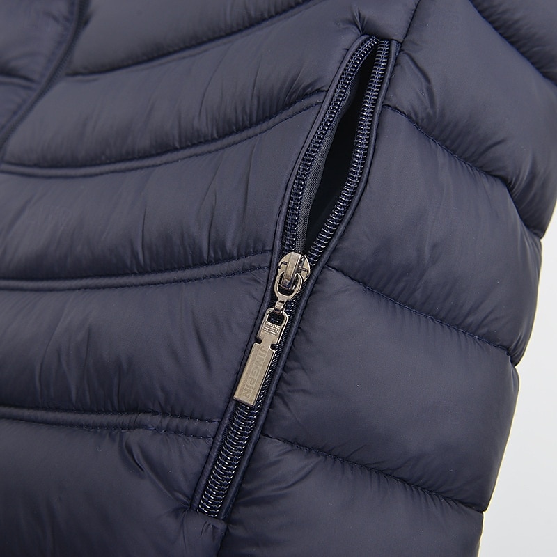 Herren Steppweste Weste Gilet Urlaub Täglich Date Mode Lässig Winter Tasche Polyester Warm Bequem Einfarbig Reisverschluss Stehkragen Normale Passform Schwarz Marineblau Grau Weste 2025 - $23.99 –P6