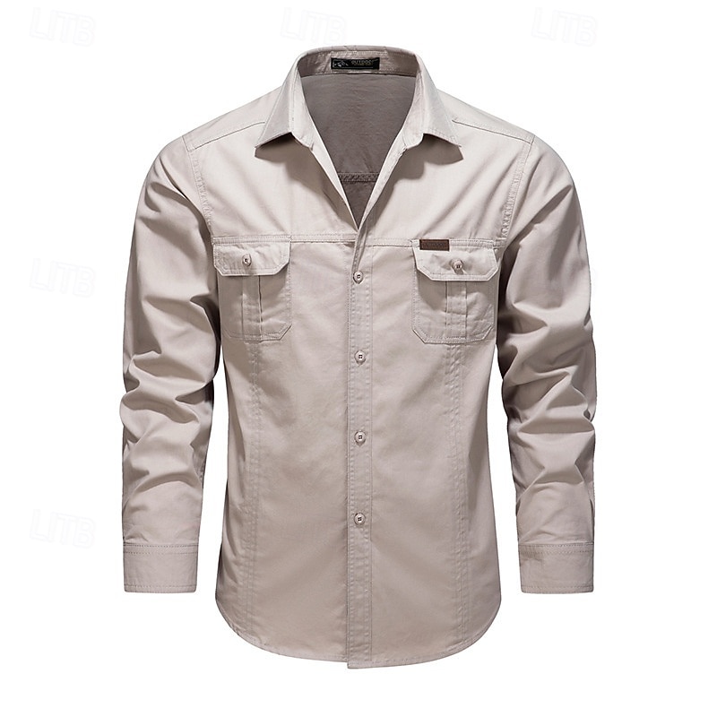 Hombre camisa cargo Camisa para senderismo Manga Larga Cuello Vuelto Camiseta Al aire libre Transpirable Primavera Otoño Algodón Negro Verde Ejército Caqui Caza Rutina de ejercicio Viaje 2026 - $32.99 –P9