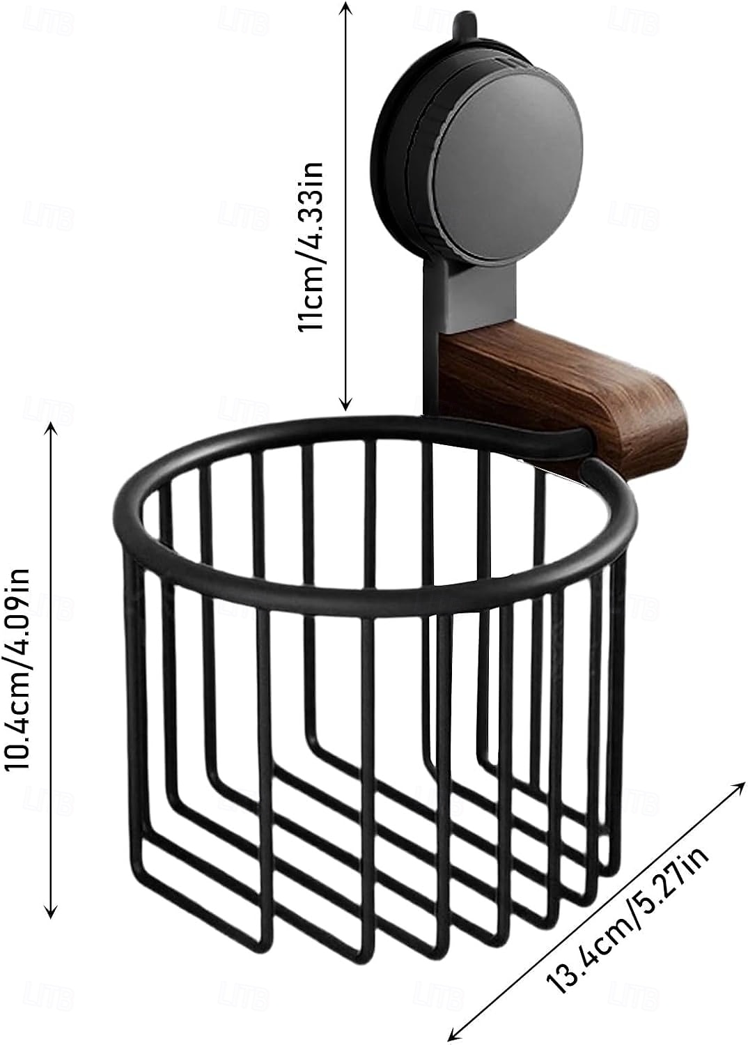Toiletrolhouder van walnoothout, zelfklevend, zonder boren, ruimtebesparende opbergrek voor keuken of badkamer 2025 - $20.99 –P11
