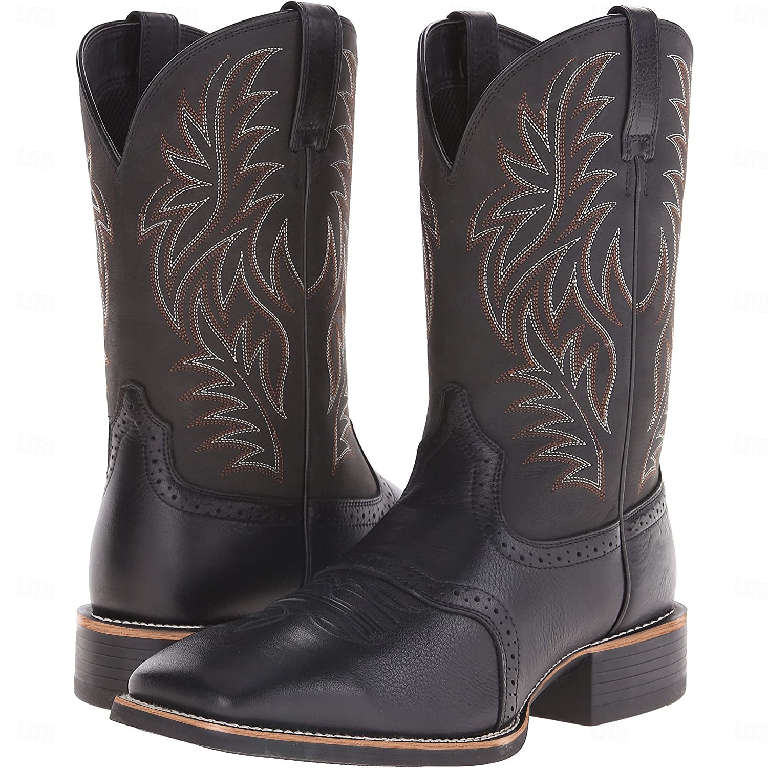 Zweifarbige Western-Cowboystiefel aus Kunstleder für Herren – klassisches besticktes Design, robuste Konstruktion, perfekt zum Reiten, für den Außenbereich und als Freizeitkleidung 2025 - $59.99 –P3
