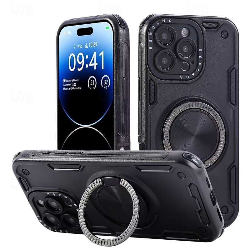 2025年 電話 ケース 用途 iPhone 17 Pro Max 17 Air 16 Pro Max Plus 15 Pro Max 14 Pro Max 13 Pro Max バックカバー ワイヤレス充電をサポート キックスタンド 耐衝撃 鎧 TPU PC  コレクション – $12.99 –P6
