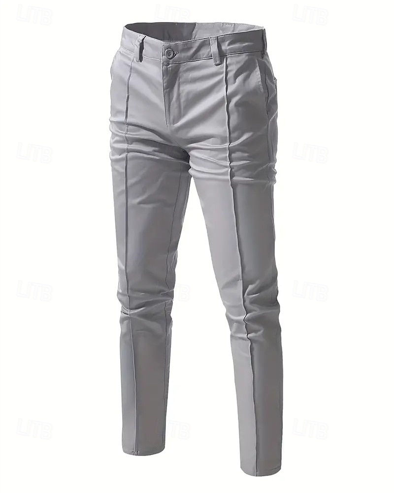 Per uomo Pantaloni Chinos Pantaloni plissettati Tasca Bottoni Semplice Comodità Formale Feste Lavoro Moda Stile Classico Nero Vino Micro-elastico del 2025 a $26.99 –P1