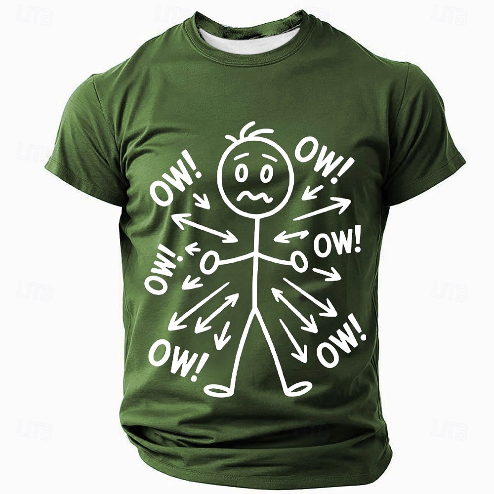 Herren Lustiger Slang T Shirt Kurzarm T-Shirt Grafikdruck Rundhalsausschnitt Hemd Mode Täglich Basic Straße Lässig Täglich Schwarz Rote Blau Sommer Frühling Bekleidung S M L XL XXL XXXL 2025 - $17.99 –P1