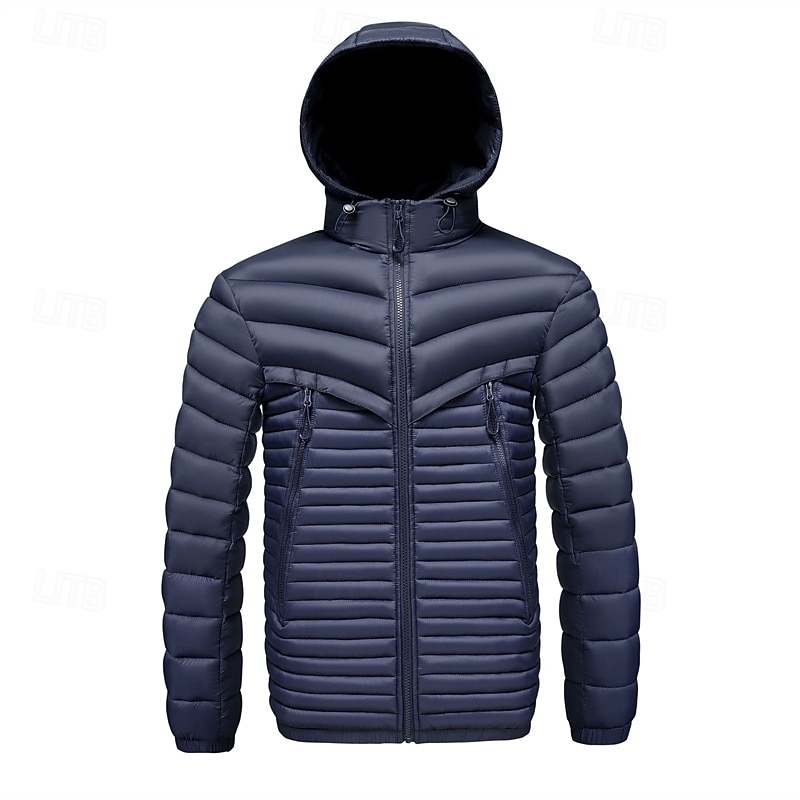 Per uomo Cappotto Invernale Giacca imbottita Giacca Imbottita Tasca Poliestere Vacanza Abbigliamento quotidiano Data Regolare Moda Casual Confortevole Calore Termico Inverno Blocco di colori Grigio del 2025 a $54.99 –P13
