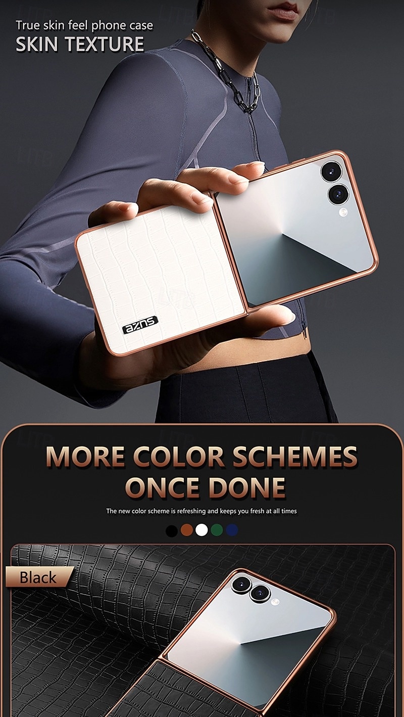2025年 電話 ケース 用途 サムスンのギャラクシー Zフリップ7 Zフリップ6 Z Flip 5 Z Flip 4 バックカバー 耐衝撃 レトロ風 TPU PUレザー  コレクション – $13.99 –P8