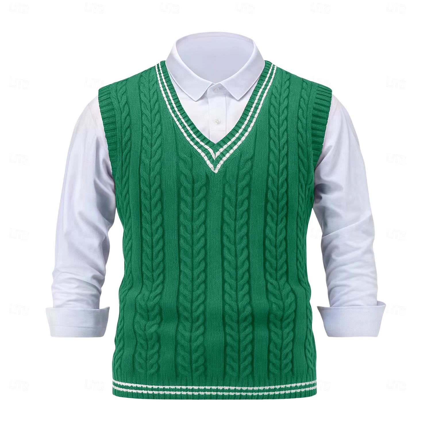 Herren Pullover Pullunder Zopfmuster Stricken Normale Oberteile Gestrickt Schmale Passform Geometrisch V Ausschnitt Strickware Zeitgenössisch Lässig Alltagskleidung Bekleidung Winter Frühling & Herbst 2025 - $25.99 –P8