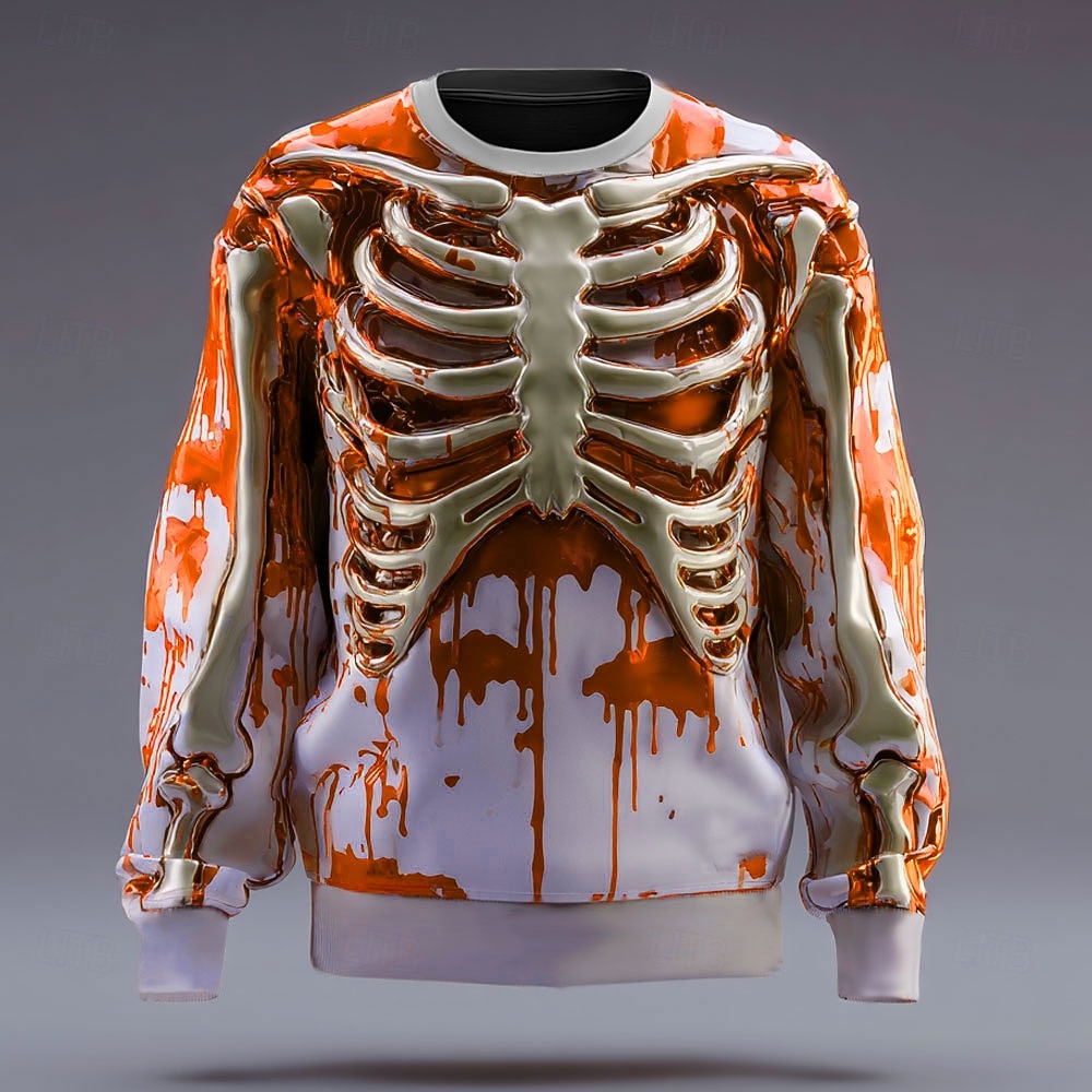 Per uomo 3D Scheletro Felpa Punk Festa Gotico Manica Lunga Girocollo Vacanza Blu Rosso Viola Arancione Verde Girocollo 3D Tutte le stagioni progettista S M L XL XXL XXXL del 2026 a $32.99 –P5