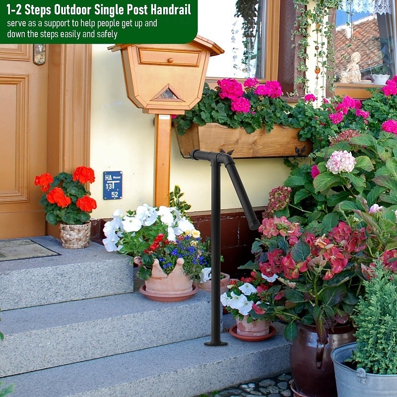 1 darabos öntöttvas lépcsőkorlát-készlet, kültéri függőleges fém korlát, lakkozott felülettel, felületi rögzítéssel a külső lépcső biztonsága érdekében 2026 - $91.99 –P6