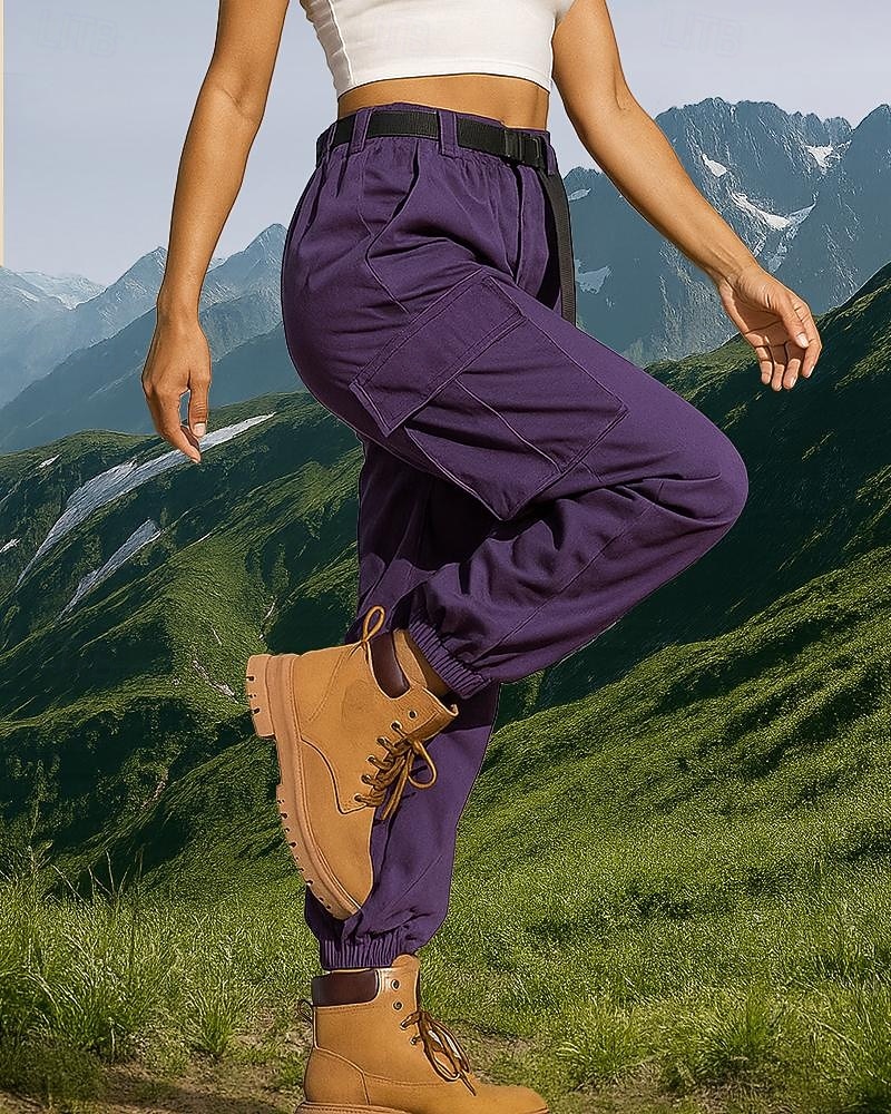 Per donna Pantaloni Cargo Pantaloni da escursionismo Esterno Vestibilità regolare Impermeabile Antivento Pantaloni Tasca Nero Bianco Campeggio / Escursionismo Corsa S M L XL XXL del 2025 a $35.99 –P1