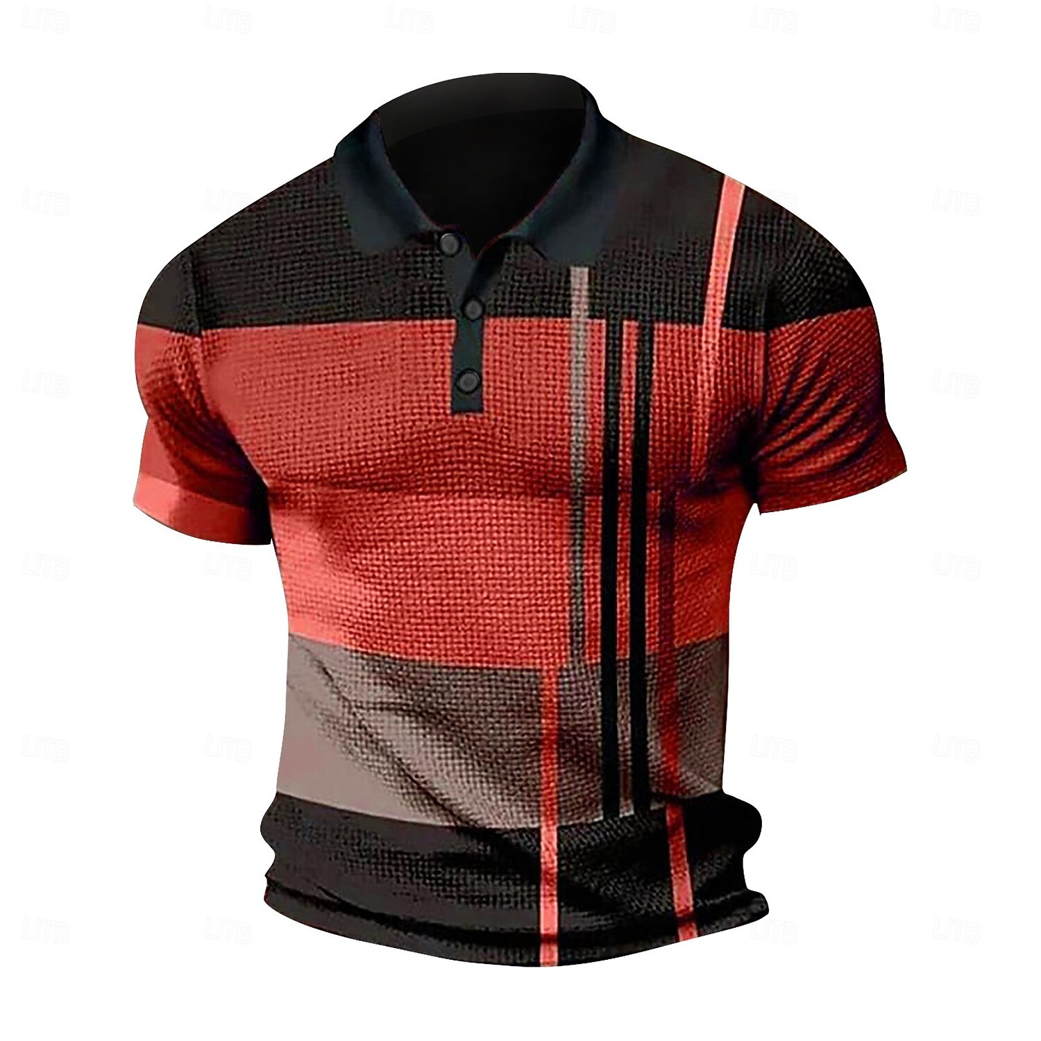Homme Polo gaufré Tee Shirt Golf Casual Rendez-vous Revers Manches courtes Mode Plaid / Rayé / Chevron Imprimer Eté Dry-Fit Jaune Rose Claire Rouge Bleu Violet Claire Orange Polo gaufré de 2025 ? $18.99 –P4