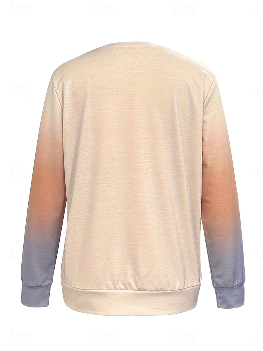 Damen Pullover Sweatshirt Patchwork Druck Grafik Tiermotiv Katze Warm Aktiv Vintage Langarm Rundhalsausschnitt Normale Oberteile Lässig Straße Alltagskleidung Khaki Grau Frühling Herbst Winter 2026 - $28.99 –P5