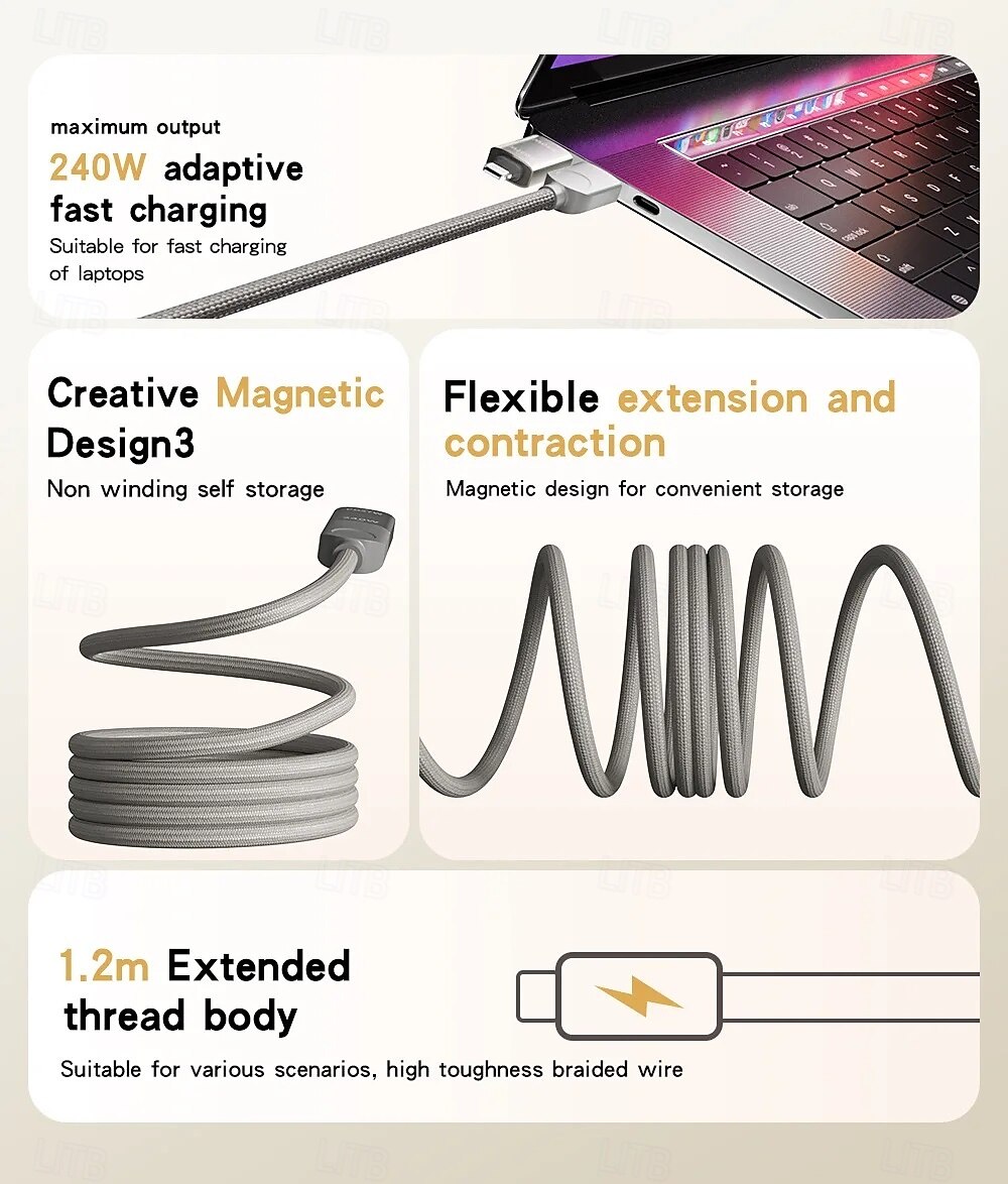 Câble USB-C Câble Lightning Câble de charge multiple 66W 1.2m USB A vers USB C USB C vers USB C Extension USB 5 A Câble de charge Charge rapide Nylon Tressé 3 en 1 4 en 1 Pour iPhone Accessoire de de 2025 ? $15.99 –P2