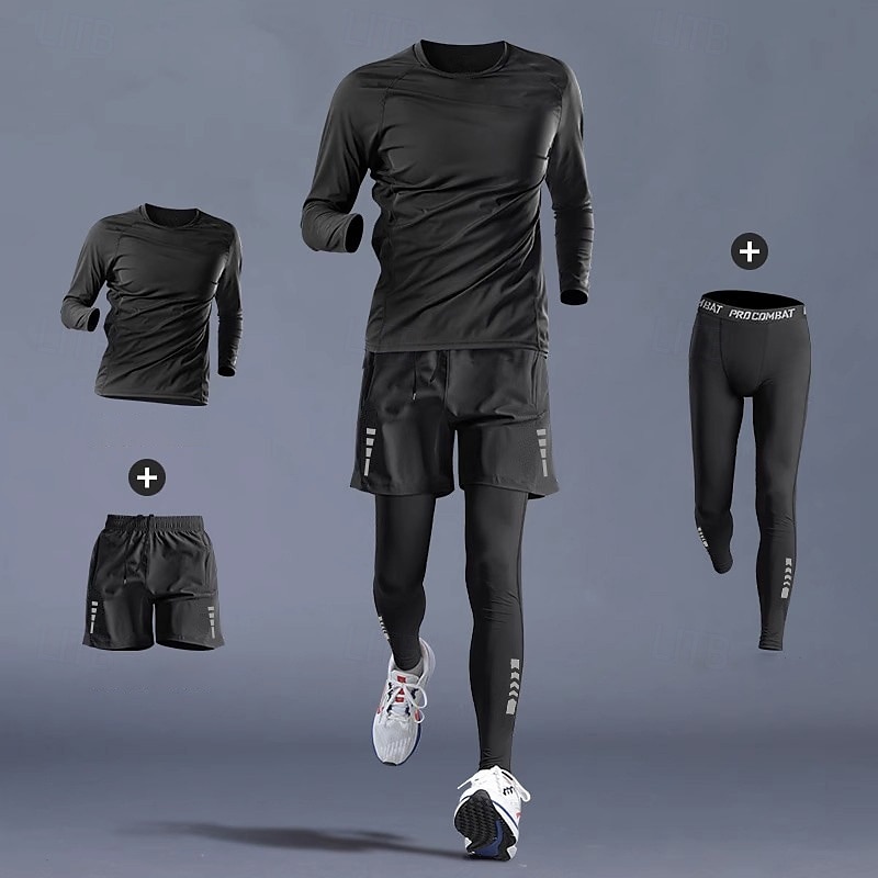 Homme Combinaisons d'entraînement Ensemble de sport 3 pièces Couleur Unie Ensemble Vêtements Été # 1 # 2 Basket-ball Course Yoga Taille haute Séchage Rapide Manche Courte Sport Tenues de Sport de 2026 ? $42.99 –P3