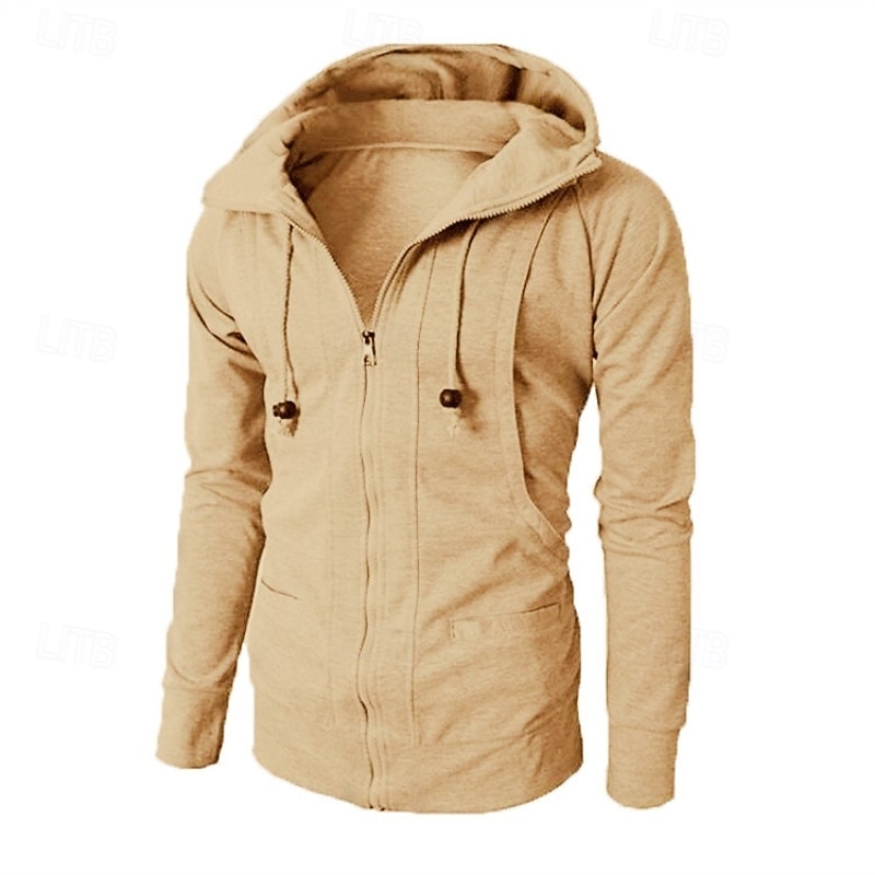 Hombre Sudadera Sudadera con capucha y cremallera completa Sudadera con capucha de lana Rojo tinto Negro Verde Ejército Azul Marino Caqui Con Capucha Plano Retazos Deporte Casual Diario Ropa de calle 2025 - $23.99 –P5