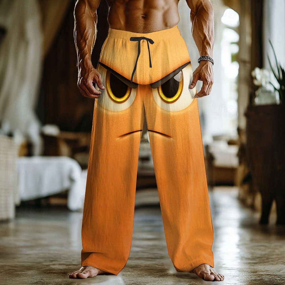 Ανδρικά Κινούμενα σχέδια 3D Χαμογελαστό πρόσωπο Μεγάλα μάτια Παντελόνια Casual παντελόνι Φαρδύ παντελόνι Μεσαία Μέση Αστείος Σπίτι ΕΞΩΤΕΡΙΚΟΥ ΧΩΡΟΥ Διακοπές 2026 - $27.99 –P4